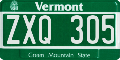 VT license plate ZXQ305
