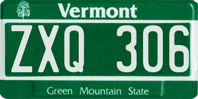 VT license plate ZXQ306
