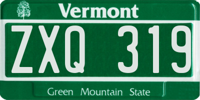 VT license plate ZXQ319
