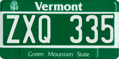 VT license plate ZXQ335