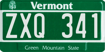 VT license plate ZXQ341