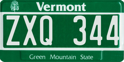 VT license plate ZXQ344