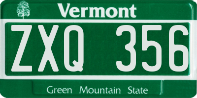 VT license plate ZXQ356