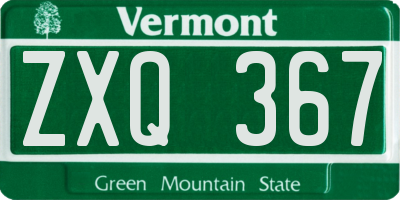 VT license plate ZXQ367