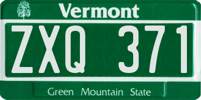 VT license plate ZXQ371