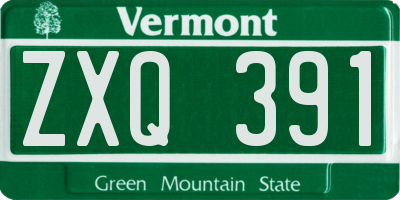 VT license plate ZXQ391