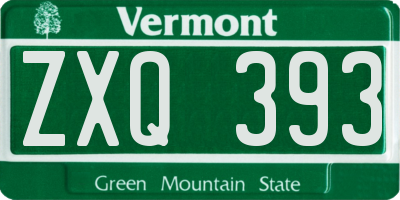 VT license plate ZXQ393