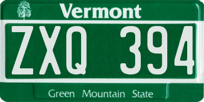 VT license plate ZXQ394