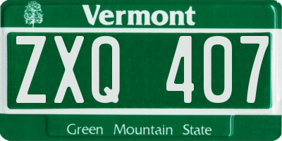 VT license plate ZXQ407