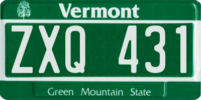 VT license plate ZXQ431