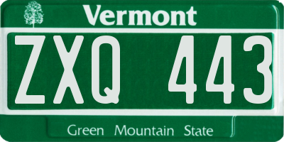 VT license plate ZXQ443