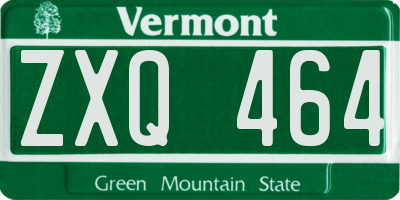 VT license plate ZXQ464