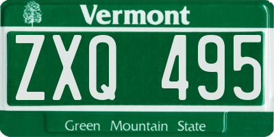 VT license plate ZXQ495