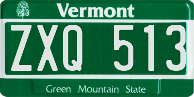 VT license plate ZXQ513