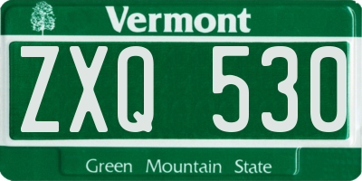 VT license plate ZXQ530