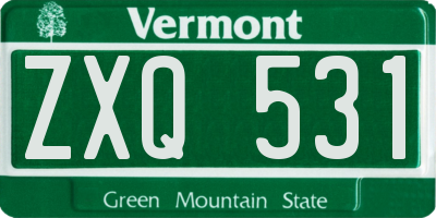 VT license plate ZXQ531