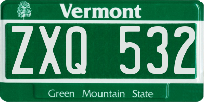 VT license plate ZXQ532