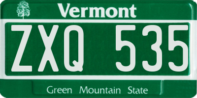 VT license plate ZXQ535