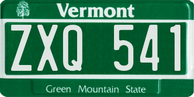 VT license plate ZXQ541