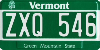 VT license plate ZXQ546
