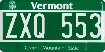 VT license plate ZXQ553