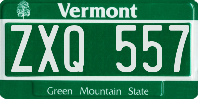 VT license plate ZXQ557