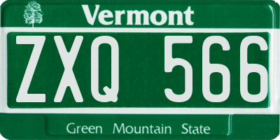 VT license plate ZXQ566