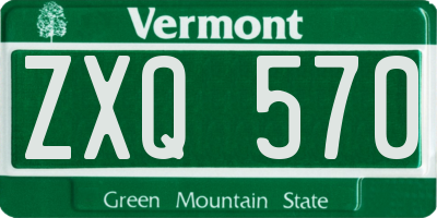 VT license plate ZXQ570