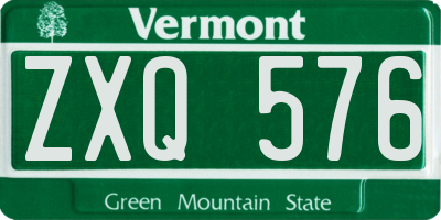 VT license plate ZXQ576