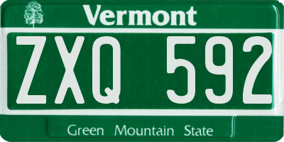 VT license plate ZXQ592