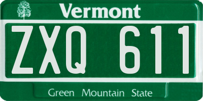 VT license plate ZXQ611