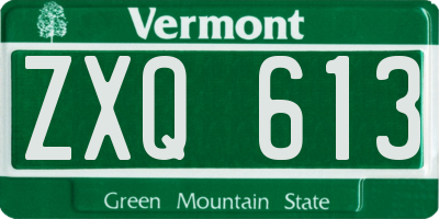 VT license plate ZXQ613