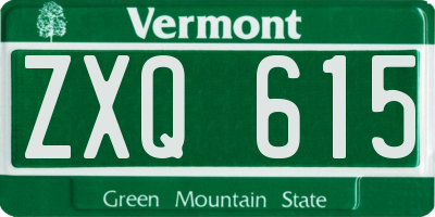 VT license plate ZXQ615