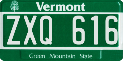 VT license plate ZXQ616