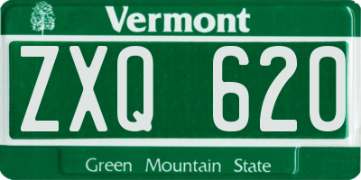 VT license plate ZXQ620