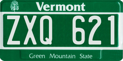 VT license plate ZXQ621