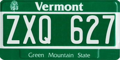 VT license plate ZXQ627
