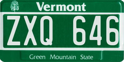VT license plate ZXQ646