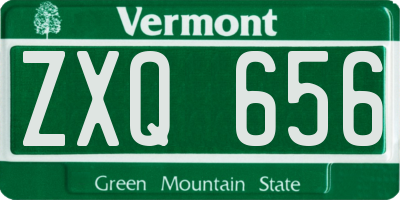VT license plate ZXQ656