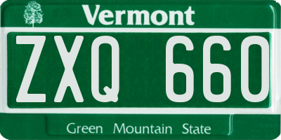 VT license plate ZXQ660