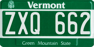 VT license plate ZXQ662