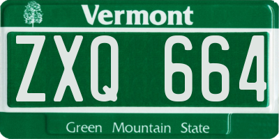 VT license plate ZXQ664