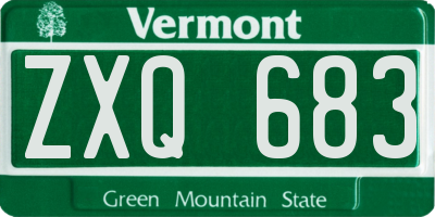 VT license plate ZXQ683