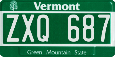 VT license plate ZXQ687