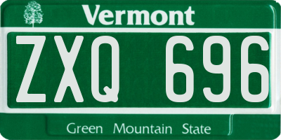 VT license plate ZXQ696
