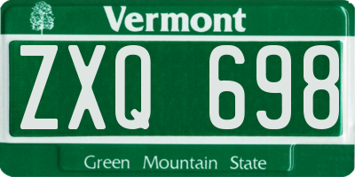 VT license plate ZXQ698