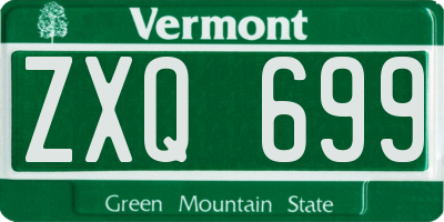 VT license plate ZXQ699