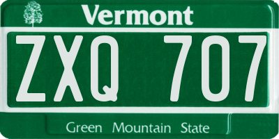 VT license plate ZXQ707