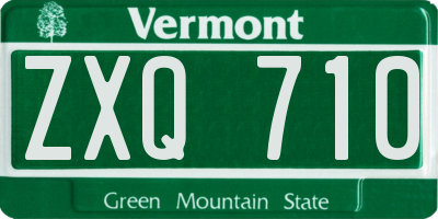 VT license plate ZXQ710