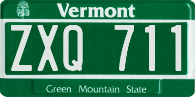 VT license plate ZXQ711